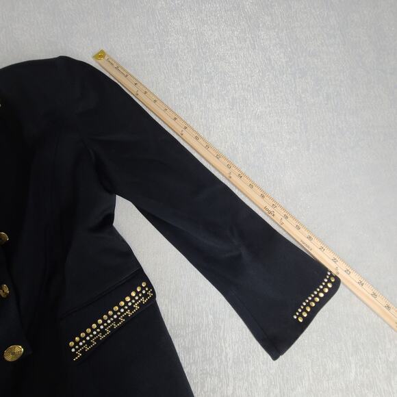 Lavantino Vintage women's embellished blazer black Size 12 Dog Show Suit 80's - Picture 5 of 9